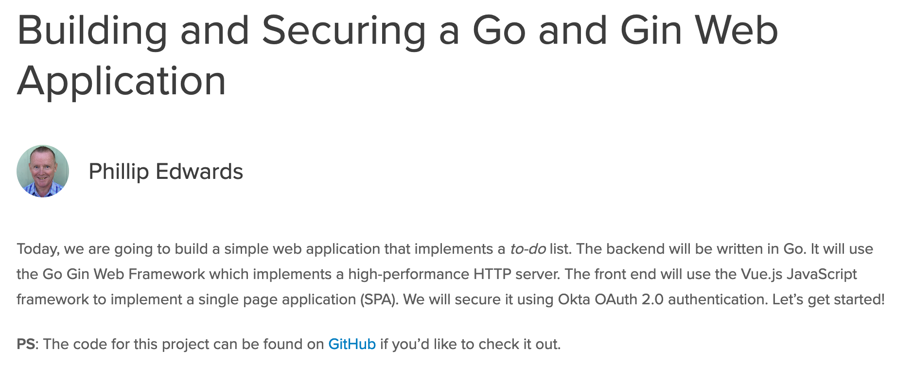 Building and Securing a Go and Gin Web Application