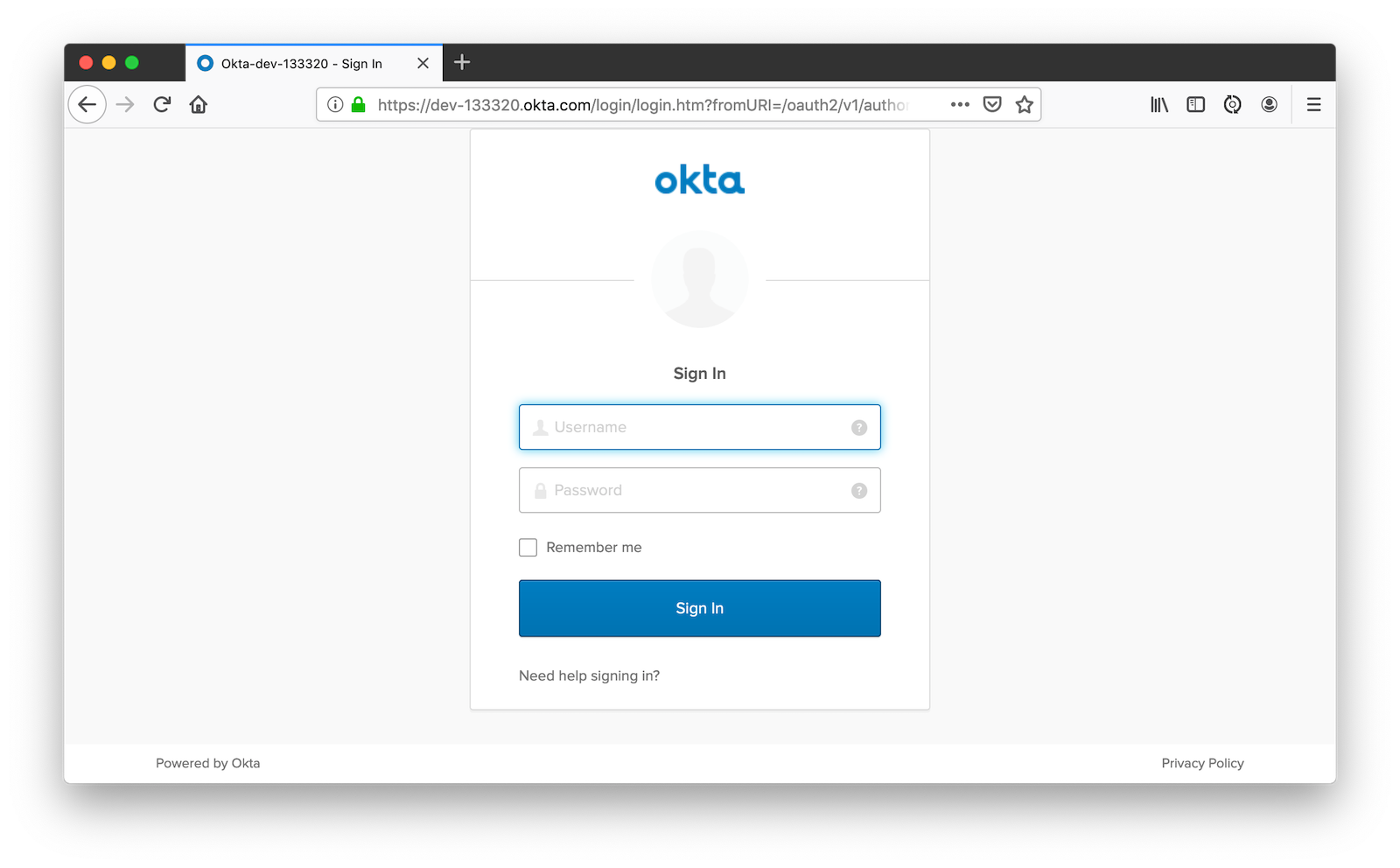 Sign In with Okta