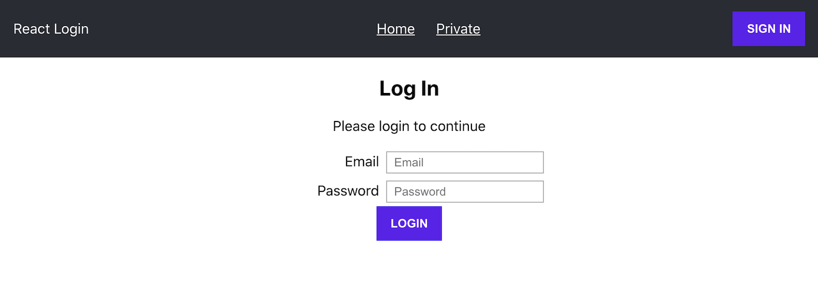 The self-hosted sign-in form
