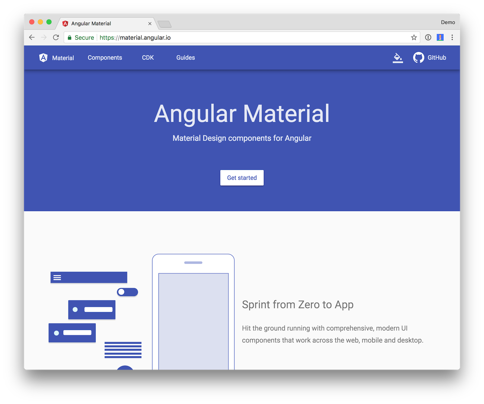 Angular Material Homepage