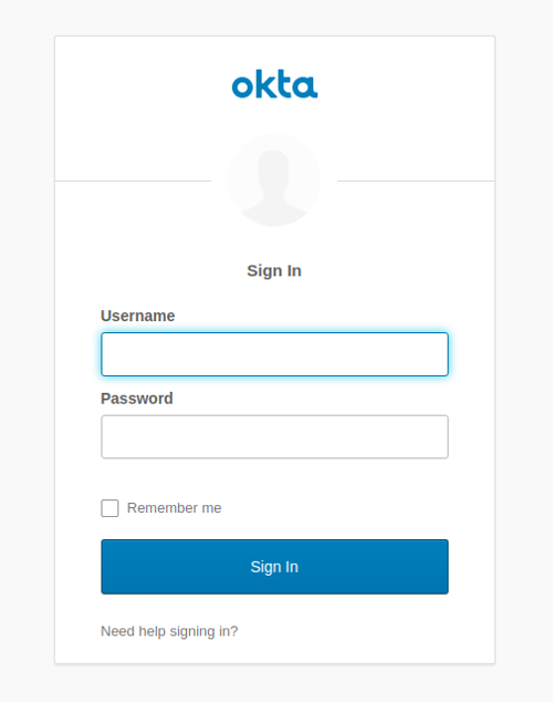 Okta sign in form