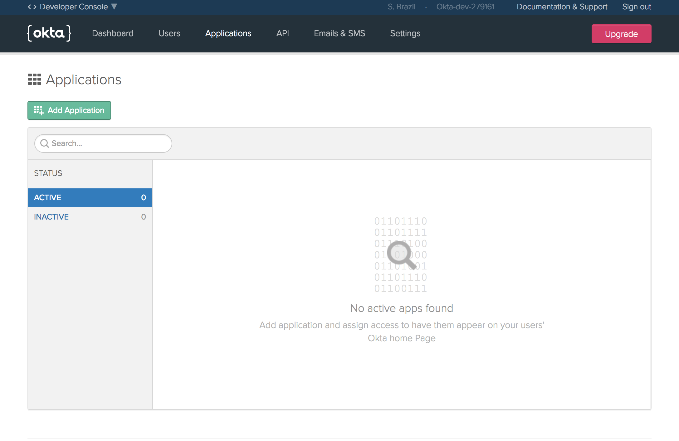 Screen Shot of Okta add application