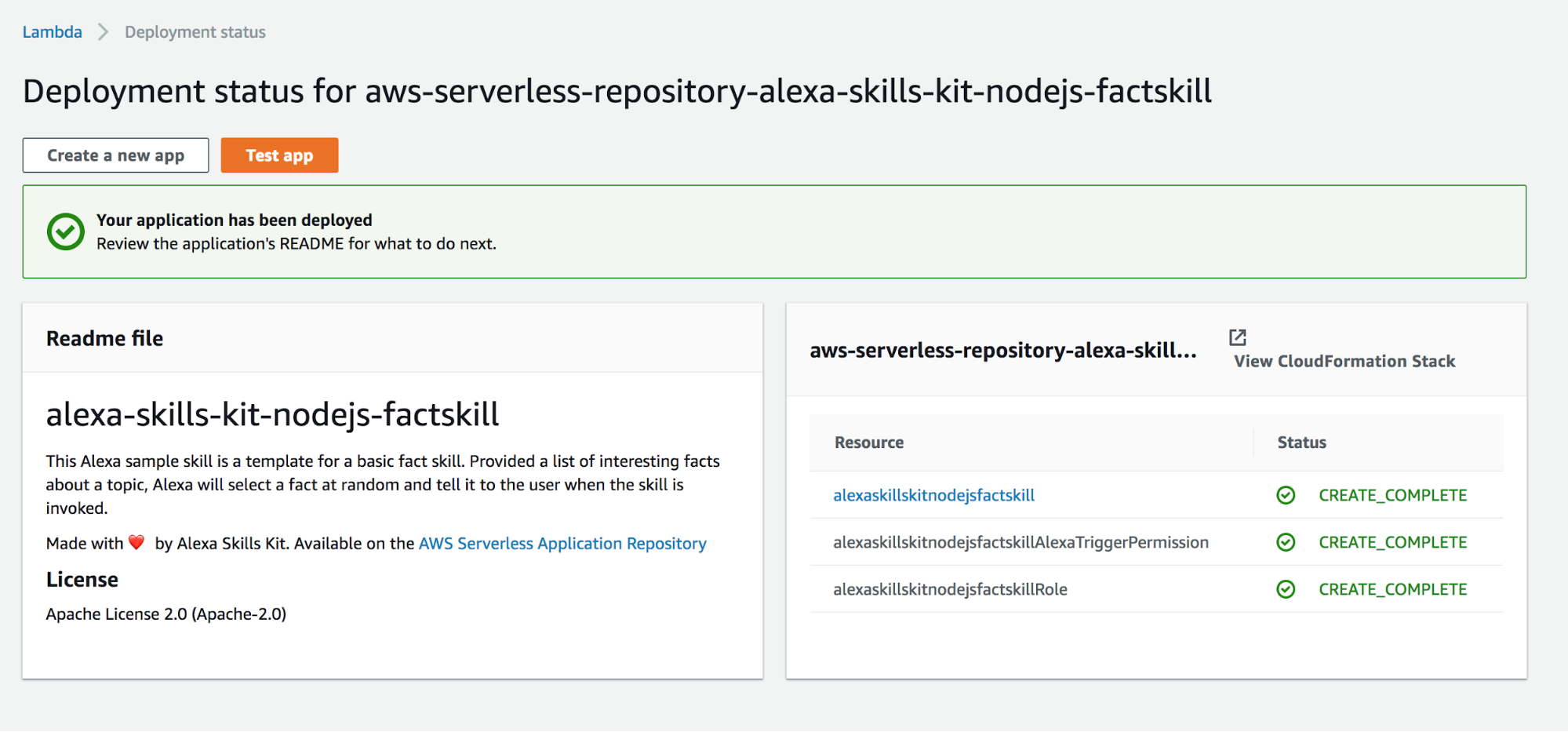 Lambda Deployment Status