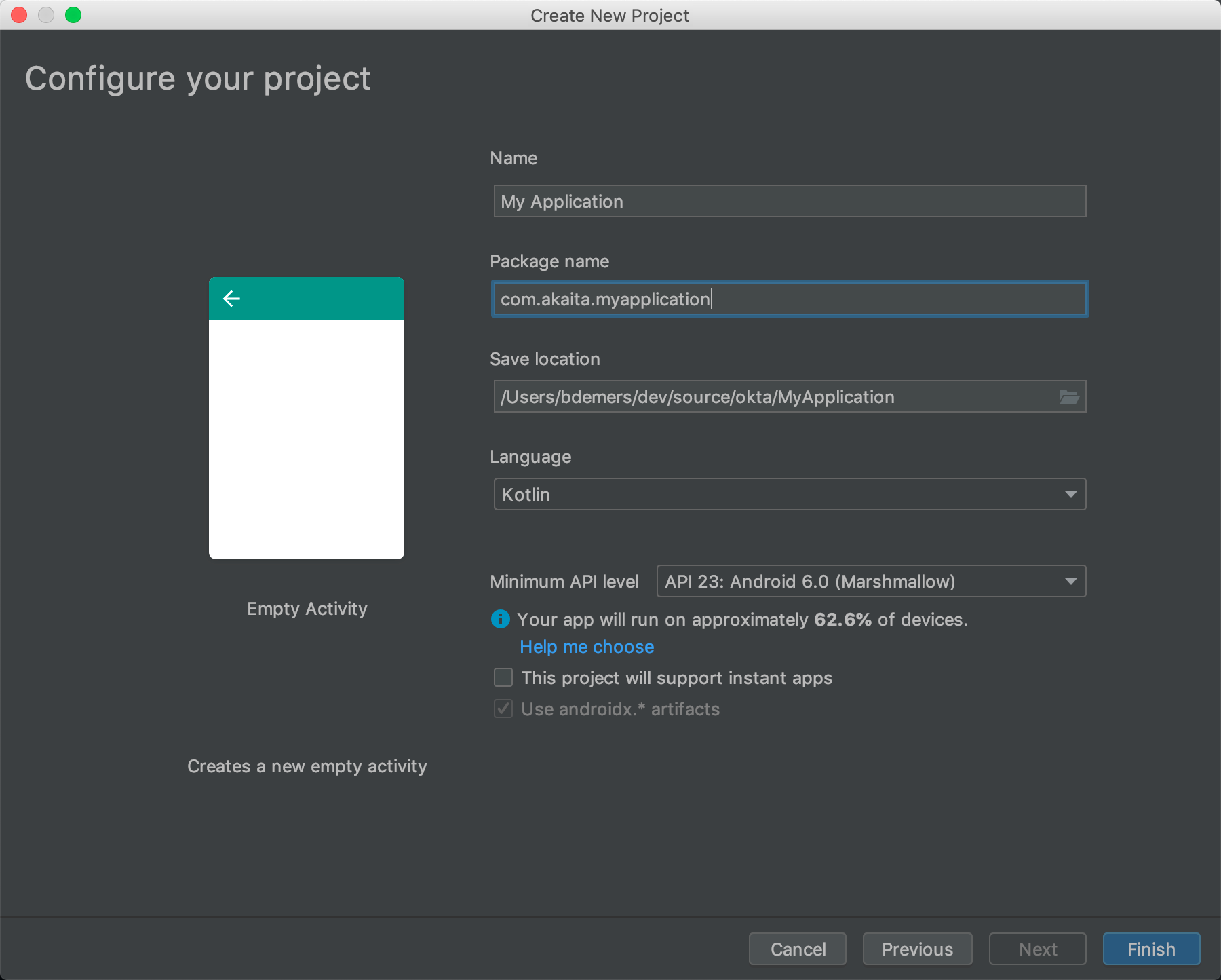 How to create an app with android studio