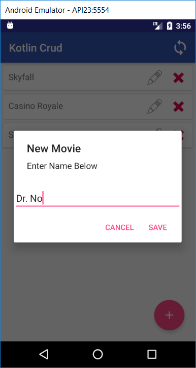 Add a movie via a new dialog