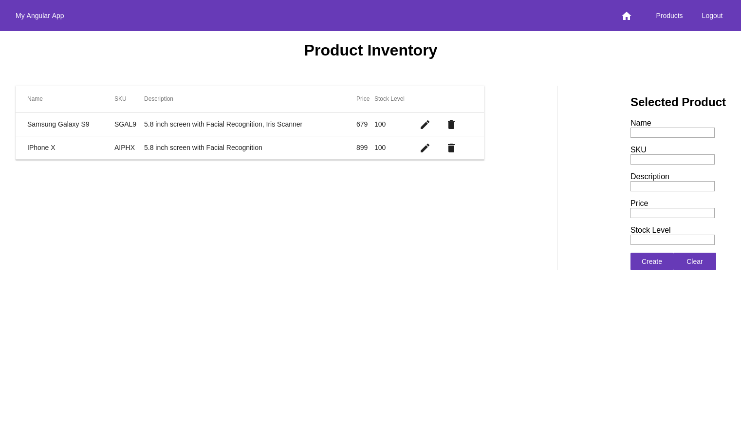 Product Inventory