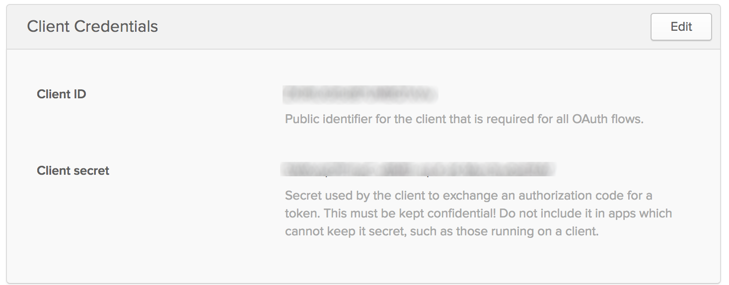 Client ID and Secret