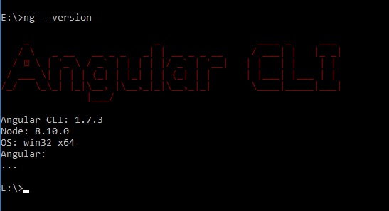 Angular CLI version output