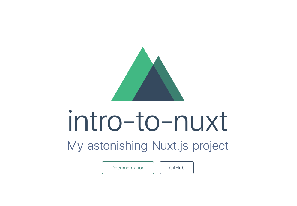 First Nuxt app home page