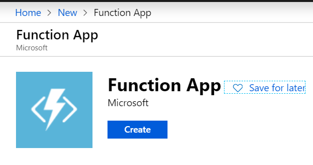 Create a new Functions App