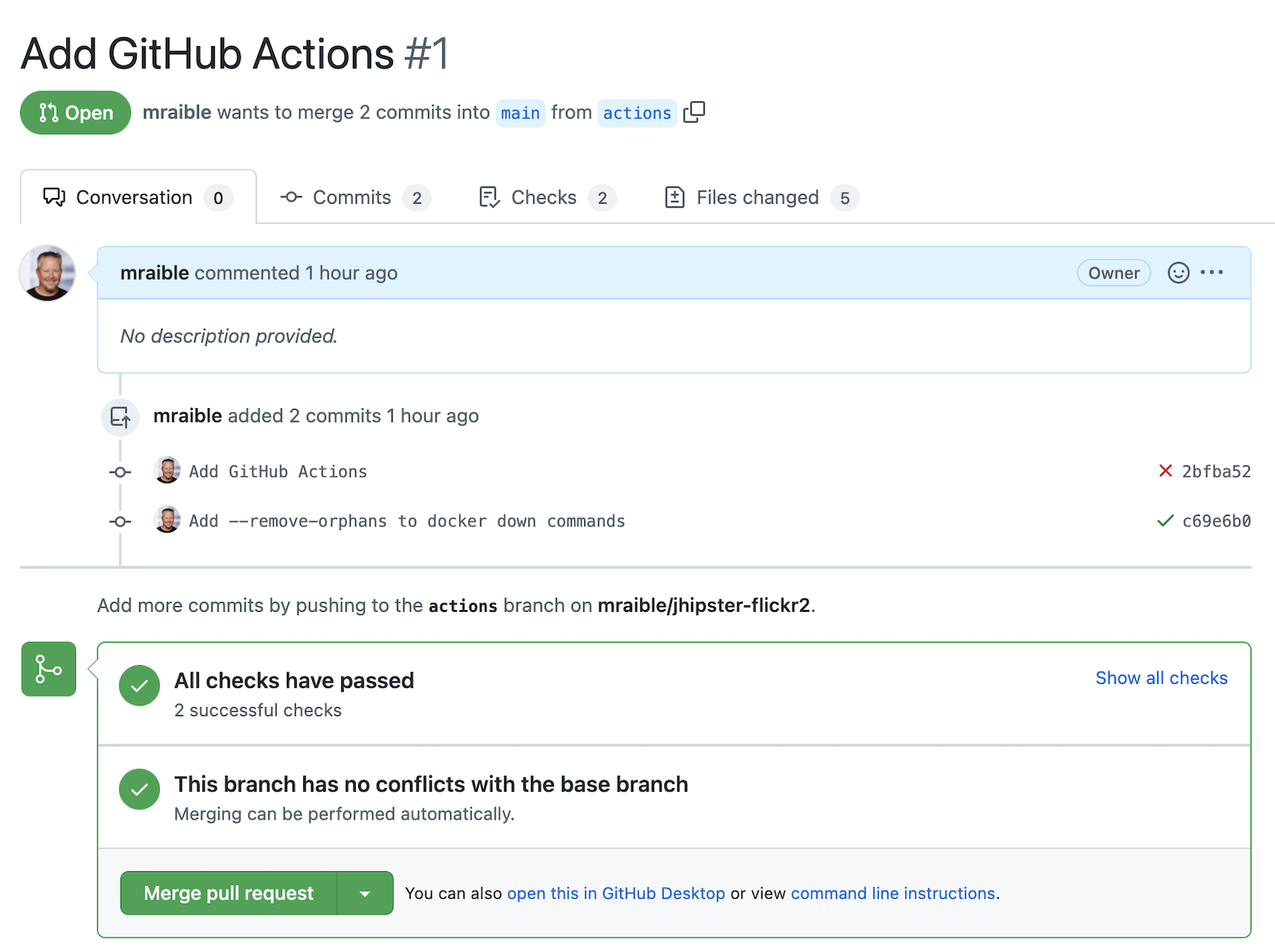 First successful build in GitHub Actions