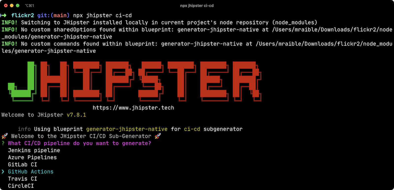 Welcome to the JHipster CI/CD Sub-Generator