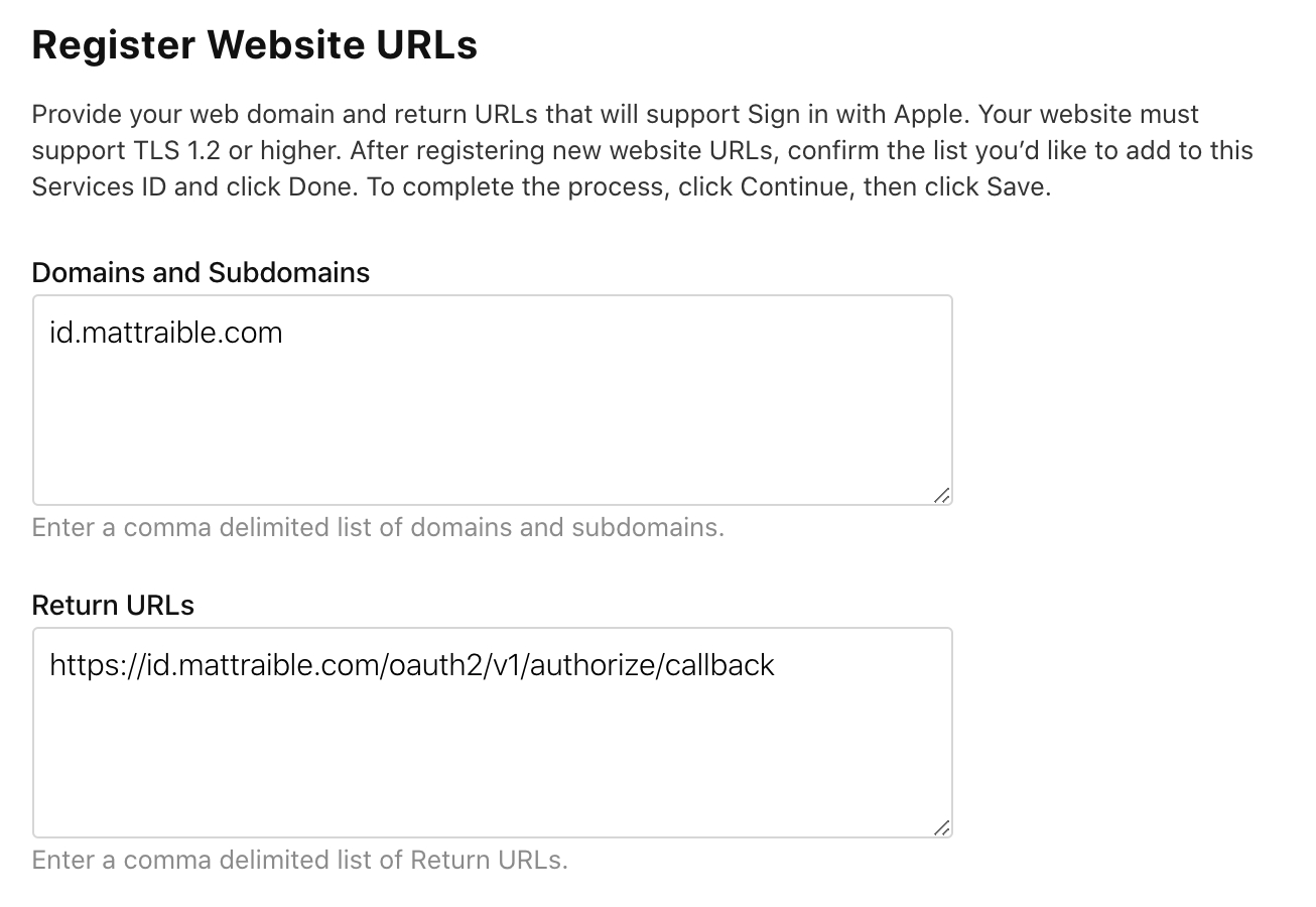 Apple website URLs for id.mattraible.com