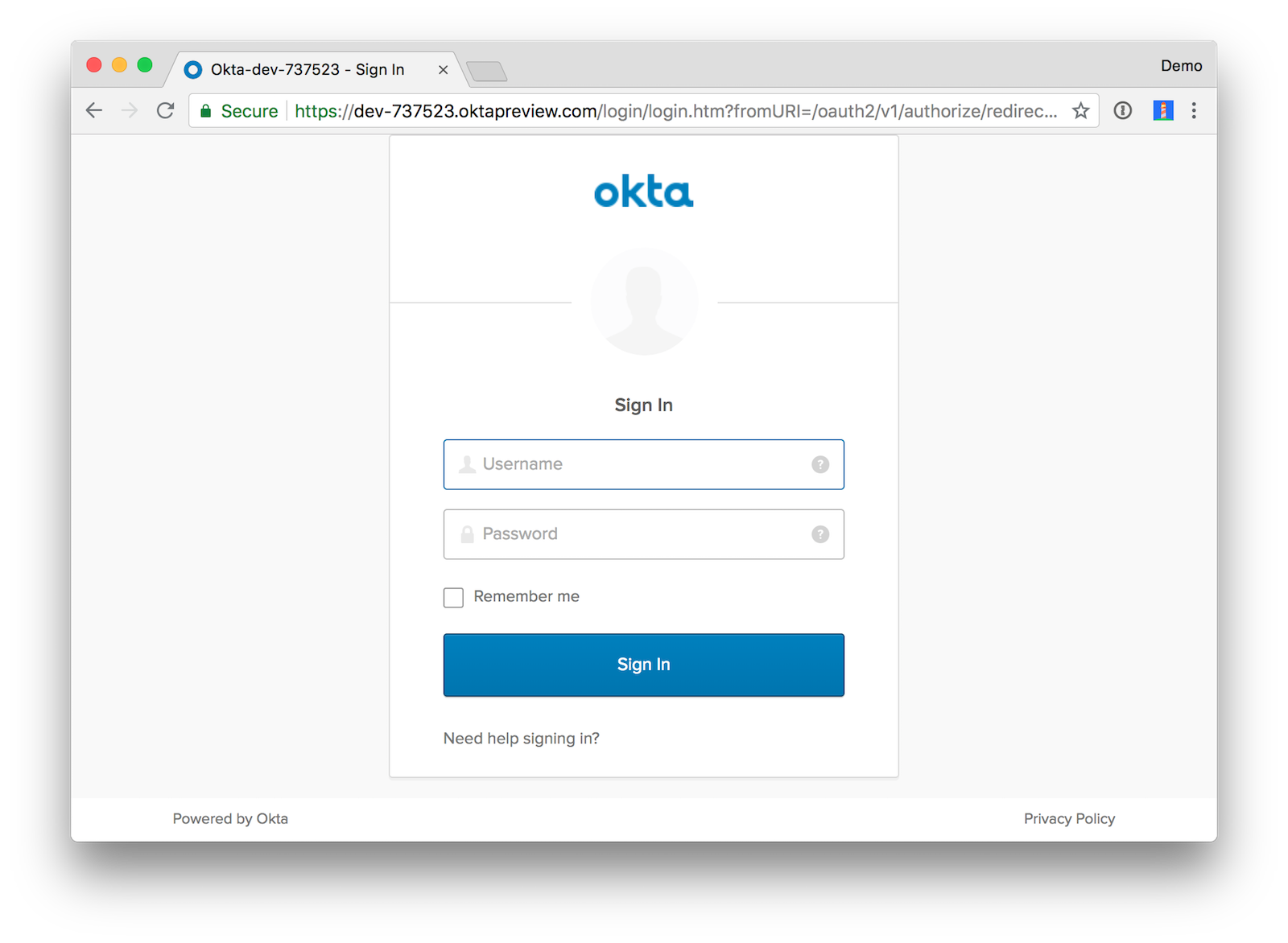 Okta Sign-In