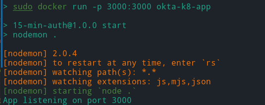 Running Simple Node.js application on port 3000