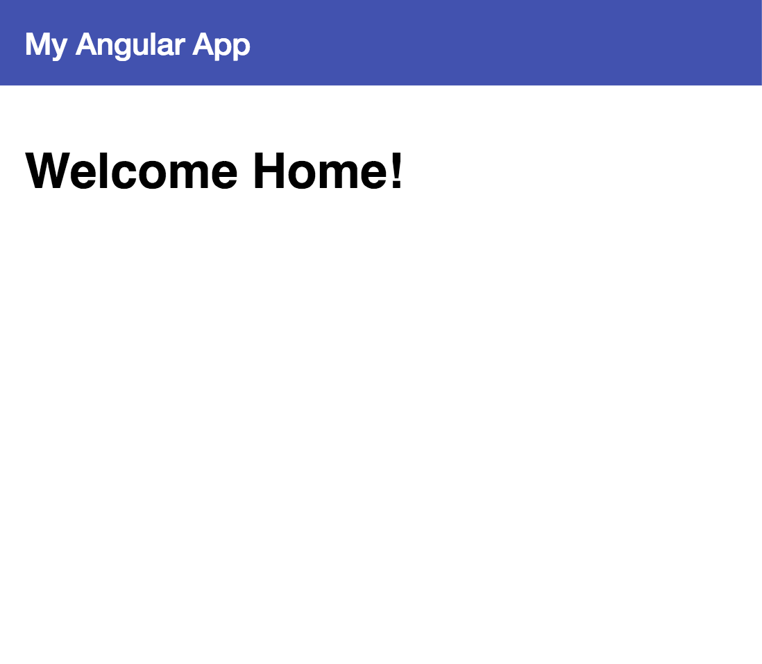 basic home page with material design
