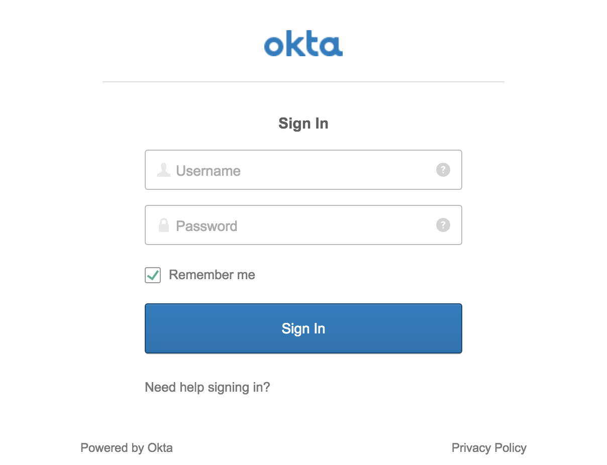 Okta Sign In