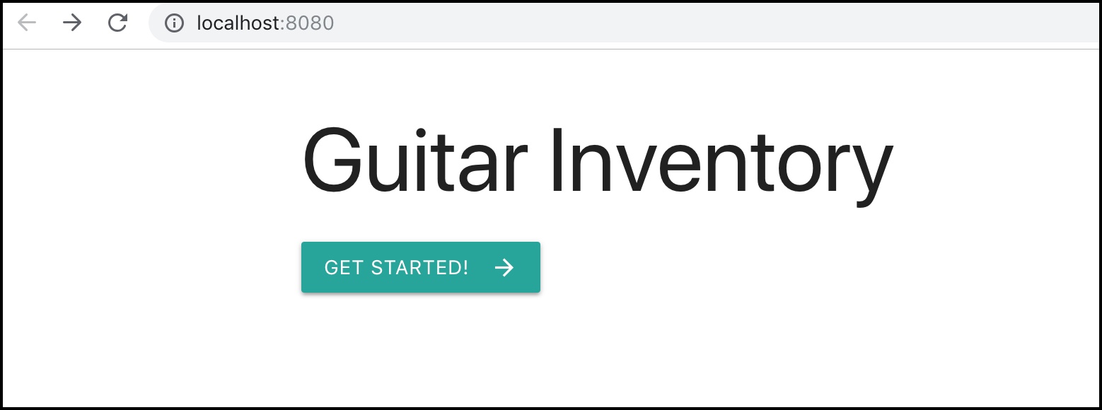 Guitar Inventory home page