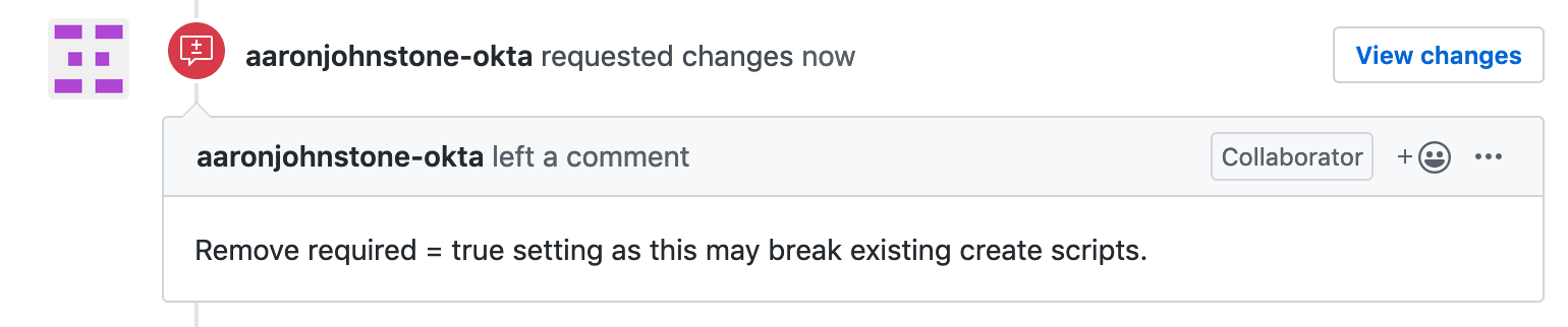 GitHub comment
