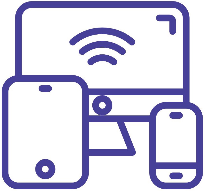 Icon showing devices such as computer, tablet, and phone