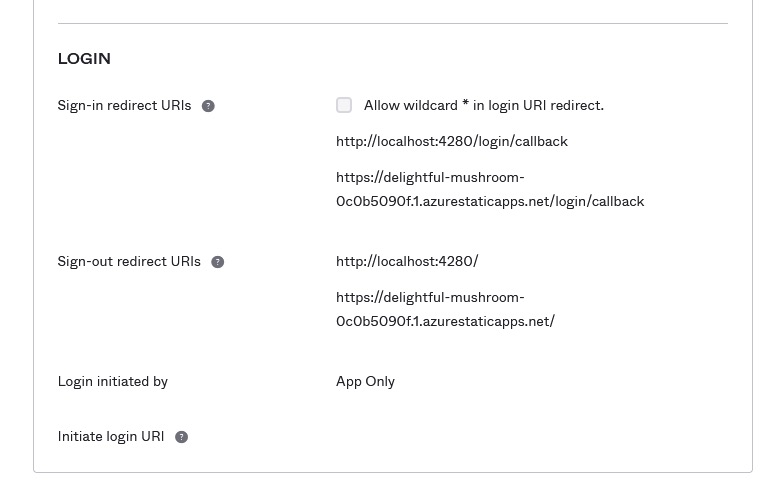 Screenshot depicting Okta application after updates to include new Azure domain