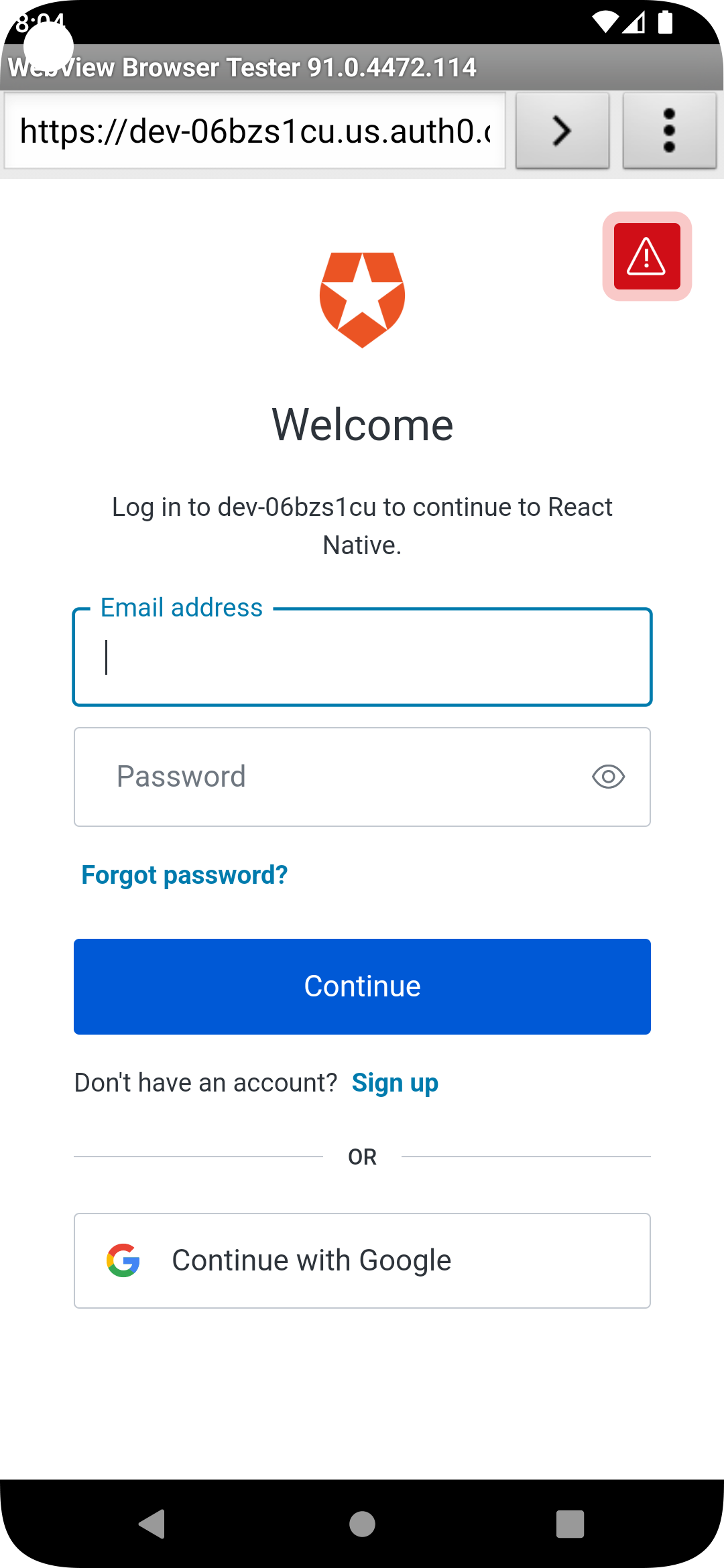 Android Auth0 login