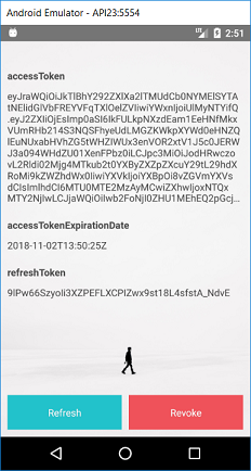 Screen with access token and refresh token