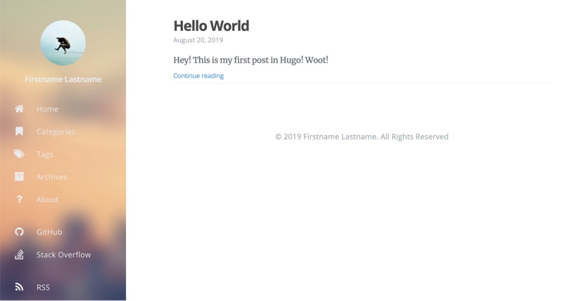 Hello World Hugo Site