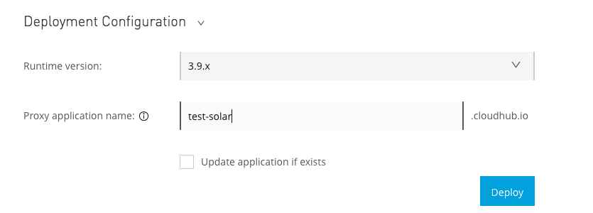 Mulesoft Deployment Config