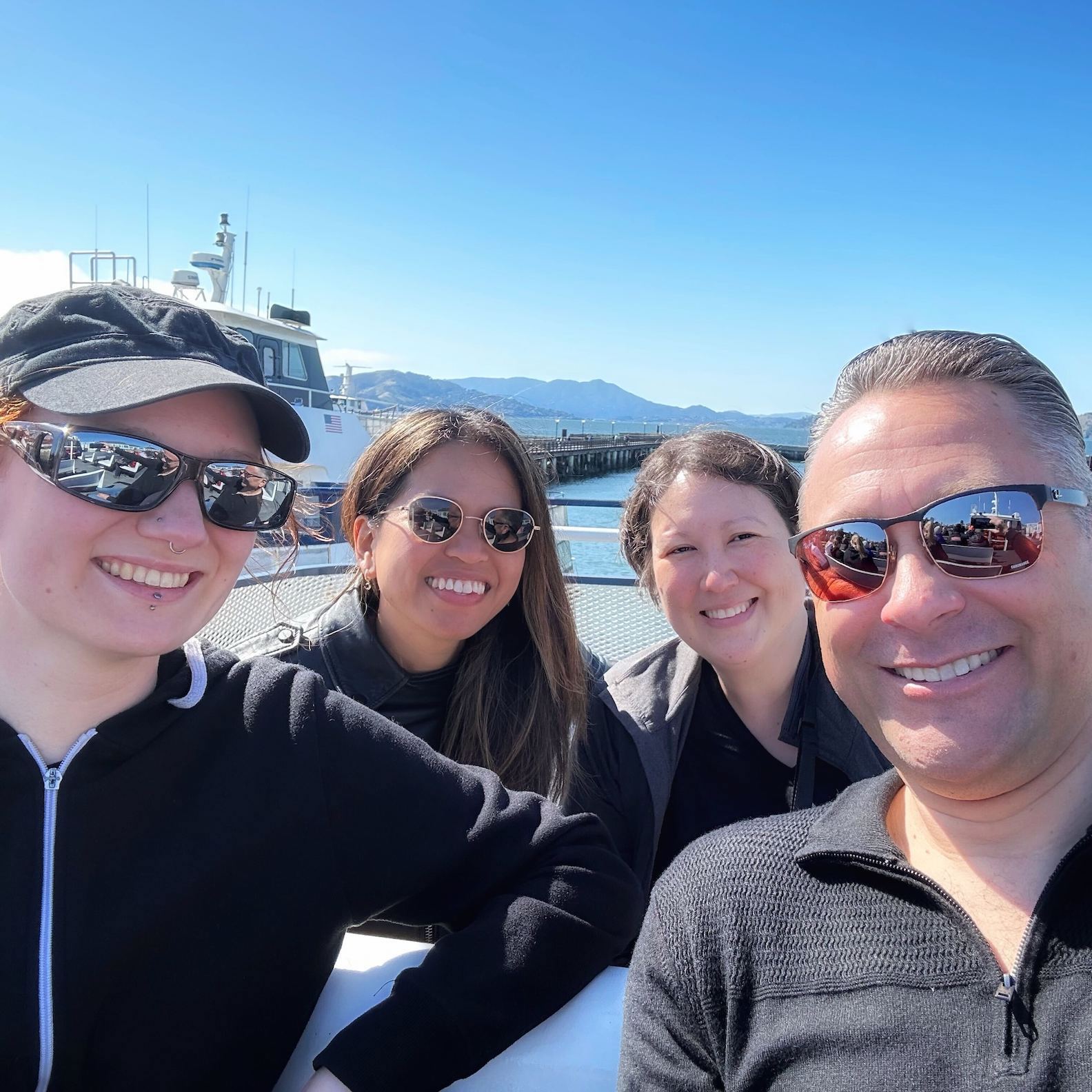 Team pic at a boat ride in San Francisco