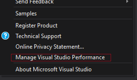 Manage Visual Studio Performance