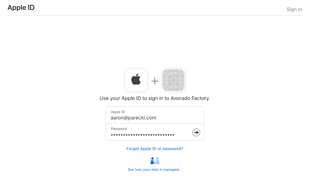 In sign apple id Your Account