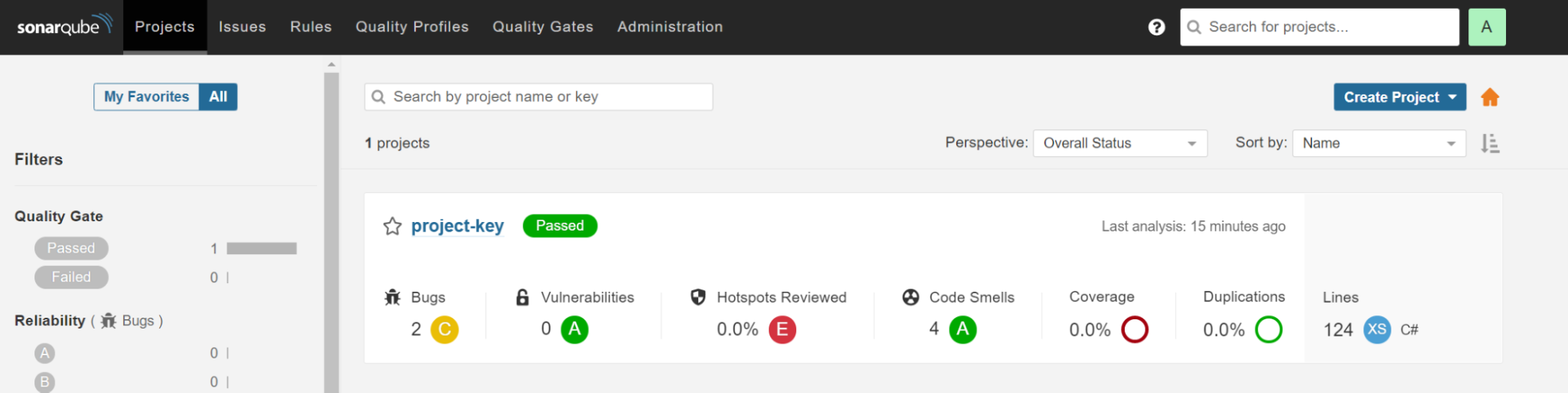 Screenshot of SonarQube Analysis Results