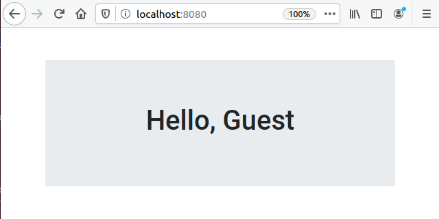 Formatted HTML page welcoming guest user