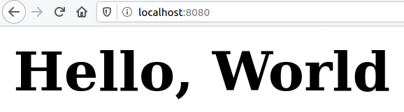 Display HTML formatted hello world in the browser