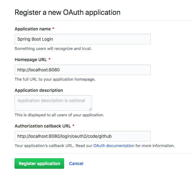 GitHub Client Registration