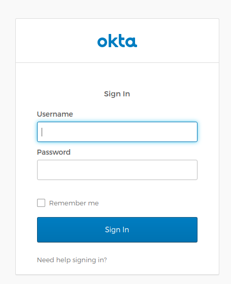 Okta Sign In Form