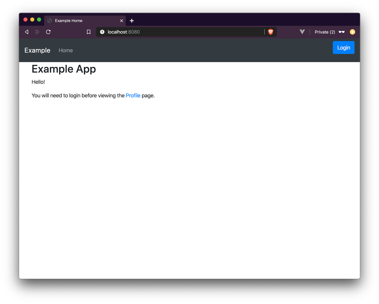 Example App screenshot