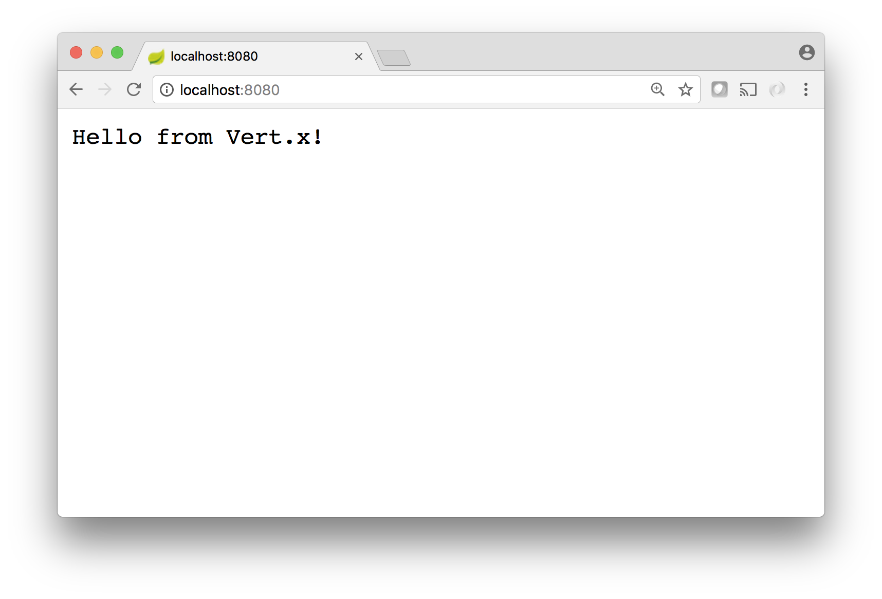 Vert.x initial hello world page