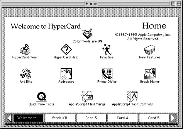 Screenshot of Hypercard