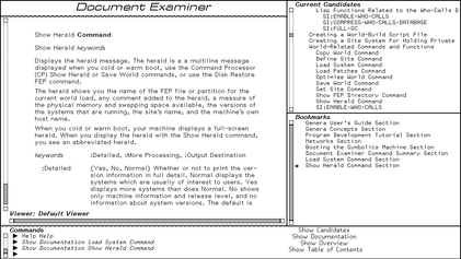 Screenshot of the Document Examiner interface in the Genera Operatin System