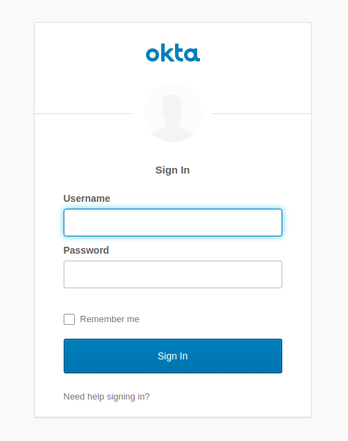 Okta Sign-In Widget screenshot
