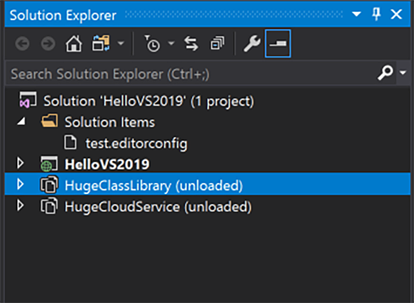 VS 2019 Solution unloaded projects