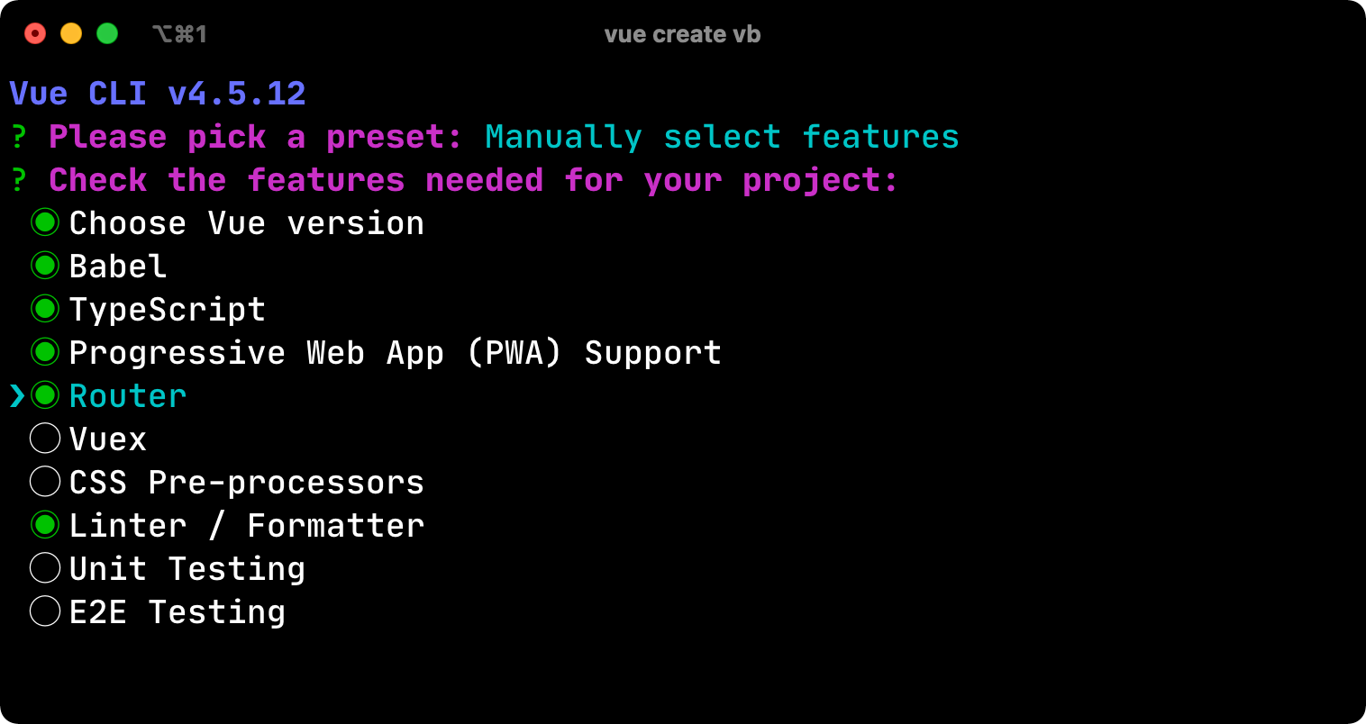 Vue CLI features