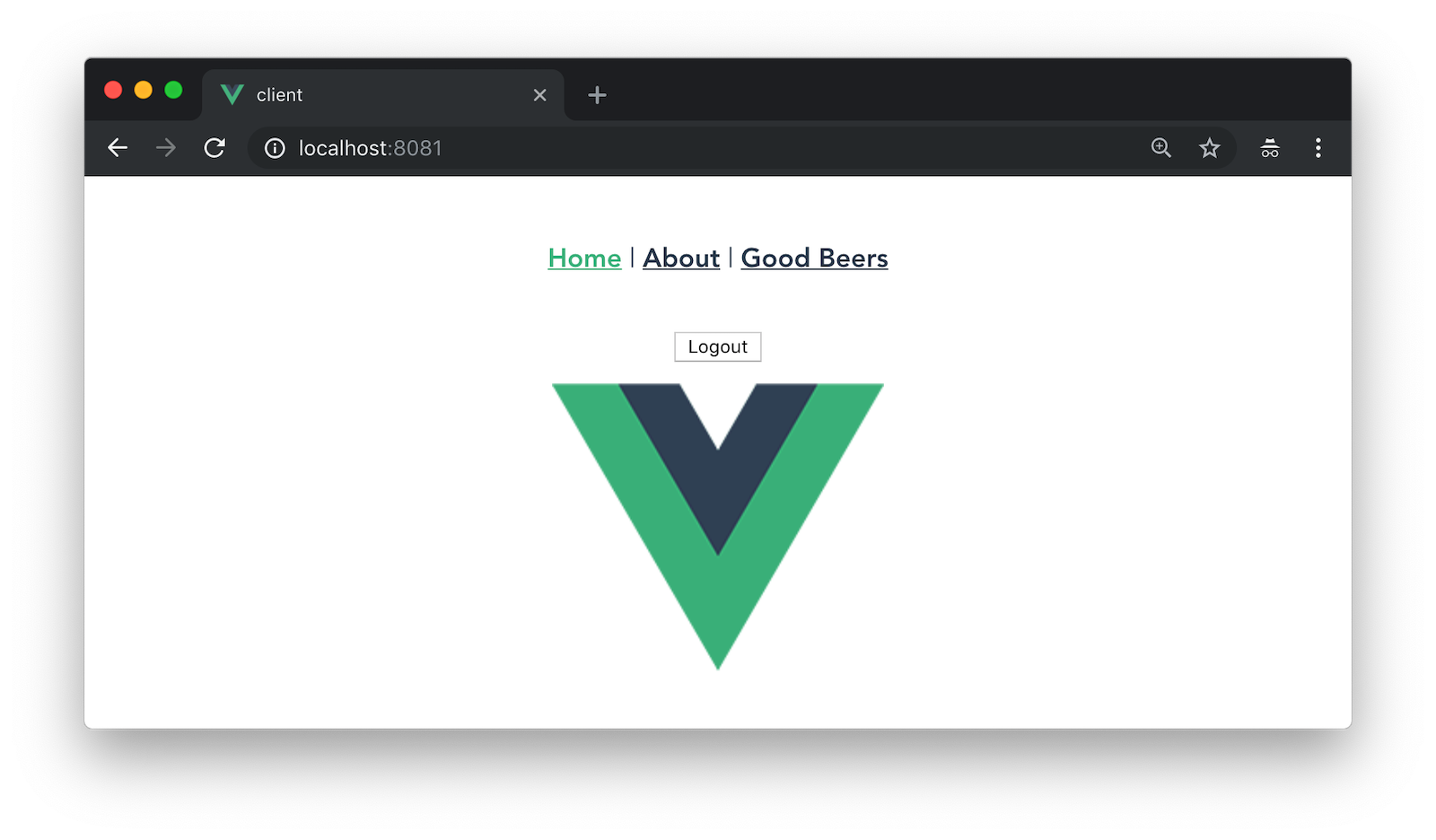Vue app after authenticating