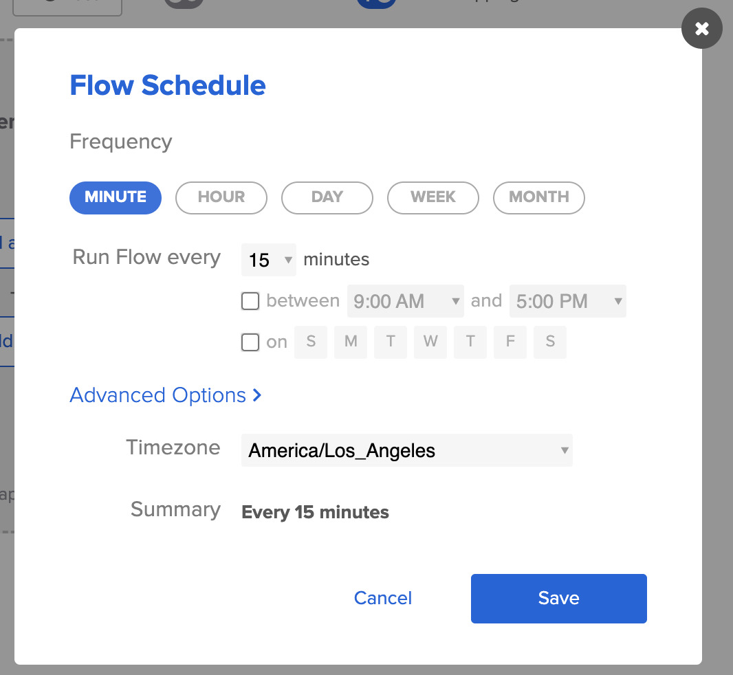 Flow schedule