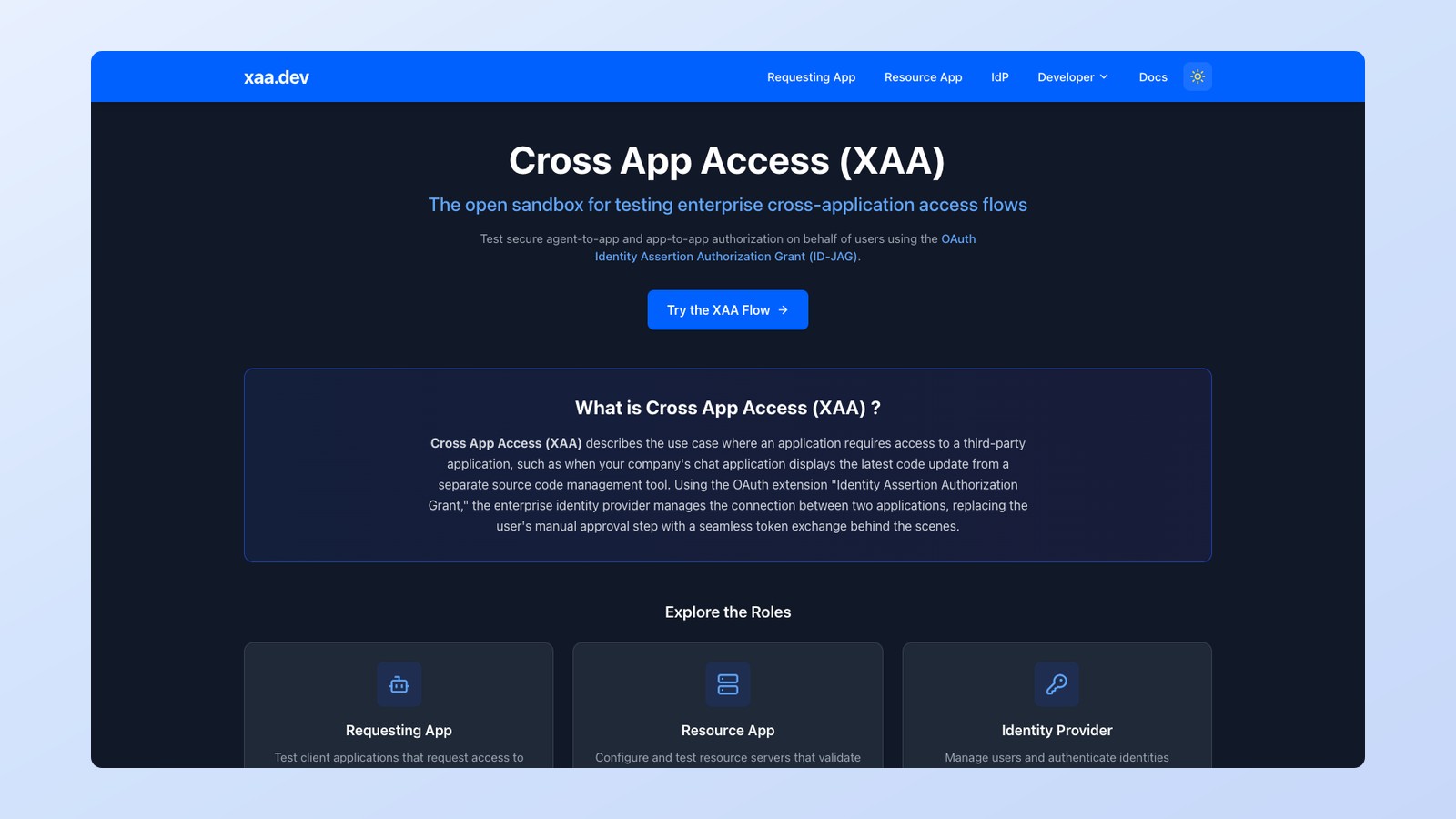 Introducing xaa.dev: A Playground for Cross App Access