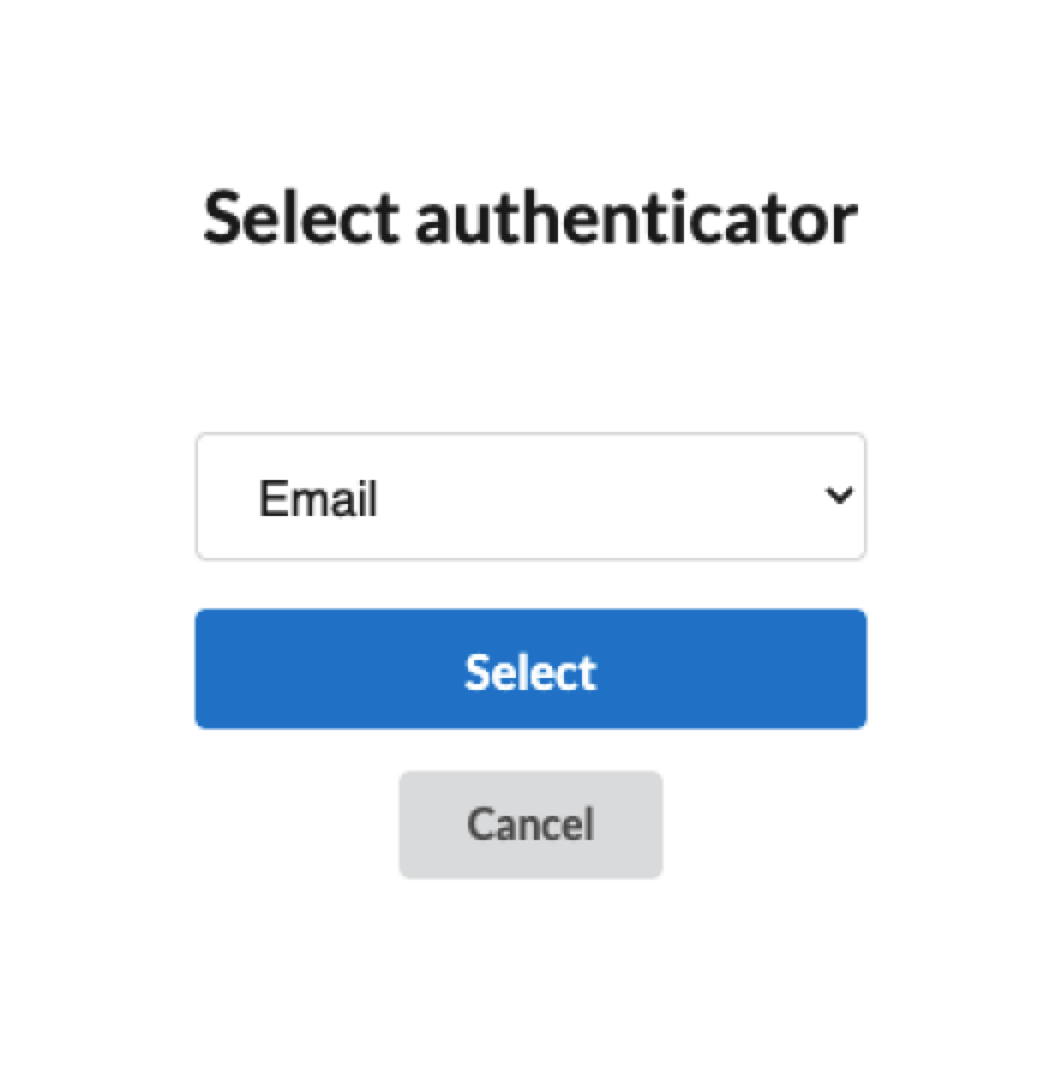Screenshot of authenticator list