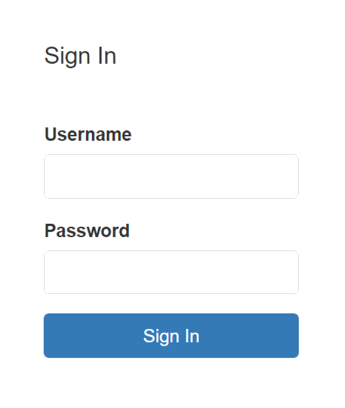 A simple sign-in form with username and password fields