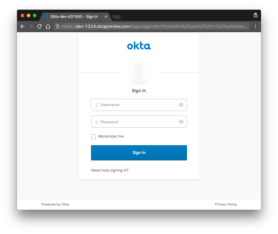 Okta authentication app